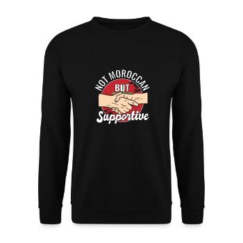 Not Moroccan But Supportive Country Traveler - Unisex Pullover - Schwarz - Vorne - Alina (178cm) & Michal (187cm)