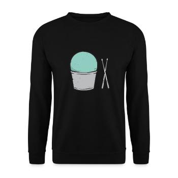 Cardio Drumming Fitnessstudio Fitnesskurs Workout - Unisex Pullover - Schwarz - Vorne - Alina (178cm) & Michal (187cm)