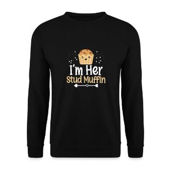 Pastry Chef Baker Cupcake Lover Men I'm Her Stud M - Unisex Sweatshirt - black - Front - Alina (178cm) & Michal (187cm)