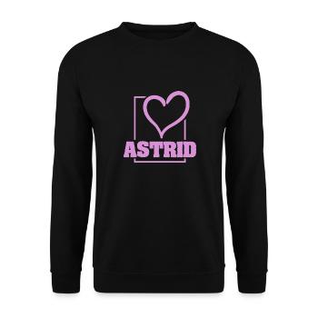Astrid als Bachelorette - Unisex Pullover - Schwarz - Vorne - Alina (178cm) & Michal (187cm)