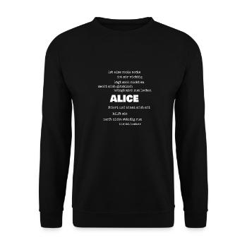 Alice - Unisex Sweatshirt - black - Front - Alina (178cm) & Michal (187cm)