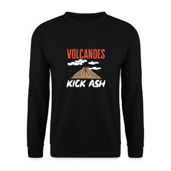 Vulkan Geologie Vulkanologie Lava - Unisex Pullover - Schwarz - Vorne - Alina (178cm) & Michal (187cm)