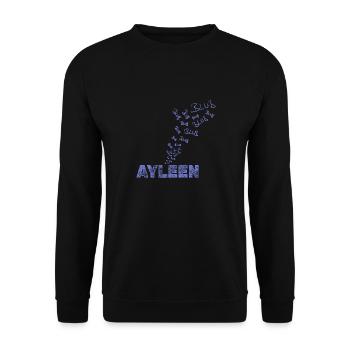 Geschenk für Ayleen - Unisex Pullover - Schwarz - Vorne - Alina (178cm) & Michal (187cm)