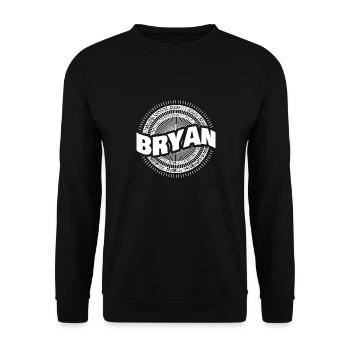 Geschenk für Bryan - Unisex Pullover - Schwarz - Vorne - Alina (178cm) & Michal (187cm)