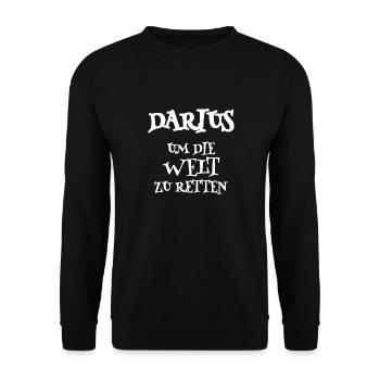 Cadeau pour Darius - Sweat-shirt Unisexe - noir - Devant - Alina (178cm) & Michal (187cm)