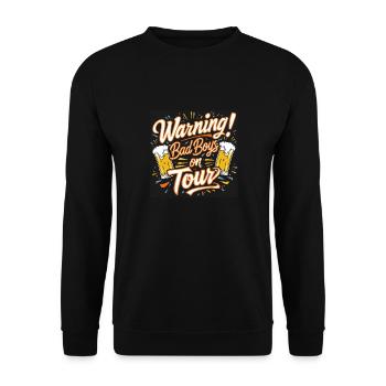 Hommes en tournée Garçons en tournée Texte drôle - Sweat-shirt Unisexe - noir - Devant - Alina (178cm) & Michal (187cm)