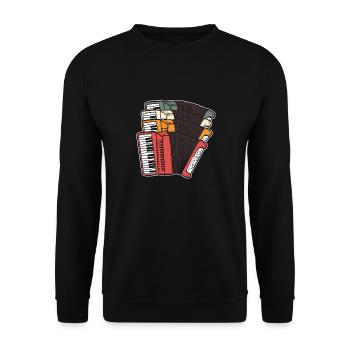 Accordéon - Sweat-shirt Unisexe - noir - Devant - Alina (178cm) & Michal (187cm)