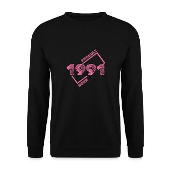 Born in 1991 - Unisex Sweatshirt - black - Front - Alina (178cm) & Michal (187cm)