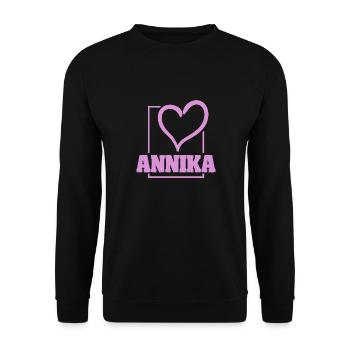 Annika als Bachelorette - Unisex Pullover - Schwarz - Vorne - Alina (178cm) & Michal (187cm)