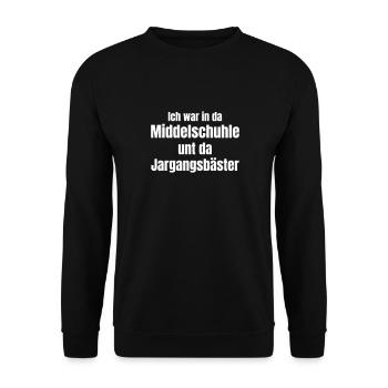 Abschluss Mittelschule Absolvent - Unisex Pullover - Schwarz - Vorne - Alina (178cm) & Michal (187cm)