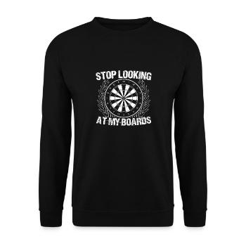 Dart Dartspieler Dartspiel Herren - Unisex Pullover - Schwarz - Vorne - Alina (178cm) & Michal (187cm)