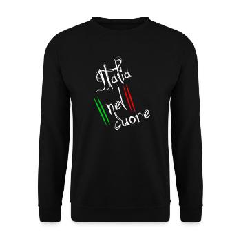 Italien im Herzen Italia nel cuore amore Geschenk - Unisex Pullover - Schwarz - Vorne - Alina (178cm) & Michal (187cm)