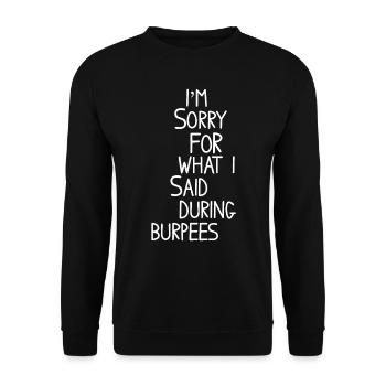 burpees - Sweat-shirt Unisexe - noir - Devant - Alina (178cm) & Michal (187cm)
