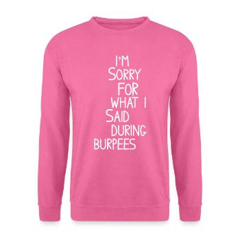 burpees - Sweat-shirt Unisexe - rose - Devant
