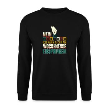 Altenpflegerin Geschenk Altenpflege - Kann nicht - Unisex Pullover - Schwarz - Vorne - Alina (178cm) & Michal (187cm)