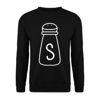 Salt Shaker Halloween Salt - Unisex Sweatshirt - black - Front - Alina (178cm) & Michal (187cm)