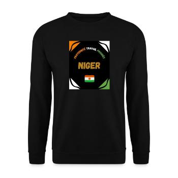 NIGER - Unisex Sweatshirt - black - Front - Alina (178cm) & Michal (187cm)