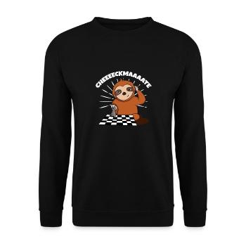 Chess Sloth Funny Ceckmate In One Slow Chess - Unisex Sweatshirt - black - Front - Alina (178cm) & Michal (187cm)