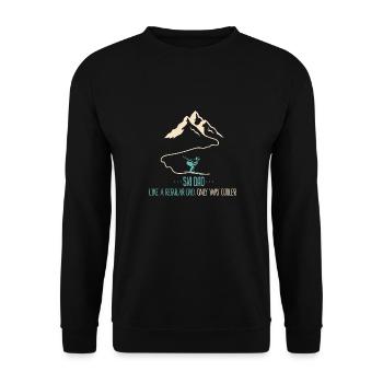 Ski Dad Funny Cute Winter Skiing Gift For Men - Unisex Pullover - Schwarz - Vorne - Alina (178cm) & Michal (187cm)