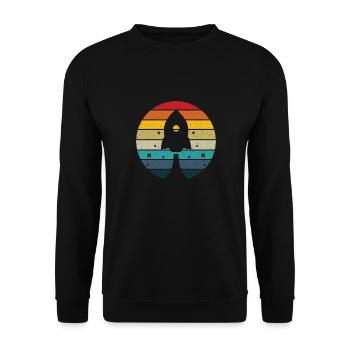 Rocket retro sunset liftoff water rocket and model - Unisex Sweatshirt - black - Front - Alina (178cm) & Michal (187cm)