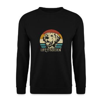 Golden Retriever chien rétro vintage silhouette - Sweat-shirt Unisexe - noir - Devant - Alina (178cm) & Michal (187cm)