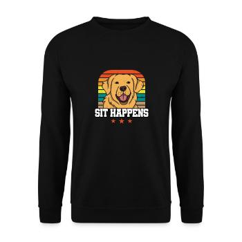 GOLDEN RETRIEVER sit happens - Unisex Sweatshirt - black - Front - Alina (178cm) & Michal (187cm)