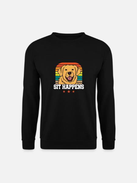 GOLDEN RETRIEVER sit happens - Unisex Sweatshirt - black