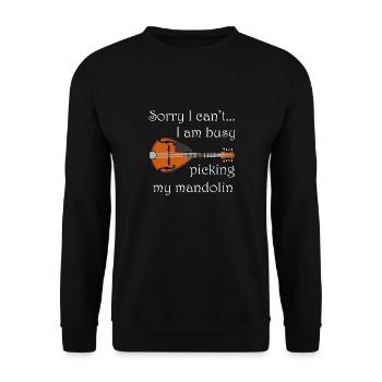 Meine Mandoline pflücken Bluegrass Folk Music - Unisex Pullover - Schwarz - Vorne - Alina (178cm) & Michal (187cm)
