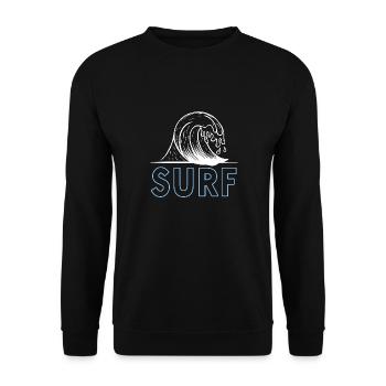 Ride The Waves Classic Surfing T-Shit Present Gift - Unisex Sweatshirt - black - Front - Alina (178cm) & Michal (187cm)