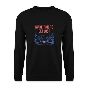 Prenez le temps de vous perdre Camping Randonnée Camping-car Randonneur - Sweat-shirt Unisexe - noir - Devant - Alina (178cm) & Michal (187cm)