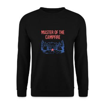 Master of the Campfire Camping Dad Camper Daddy - Unisex Sweatshirt - black - Front - Alina (178cm) & Michal (187cm)