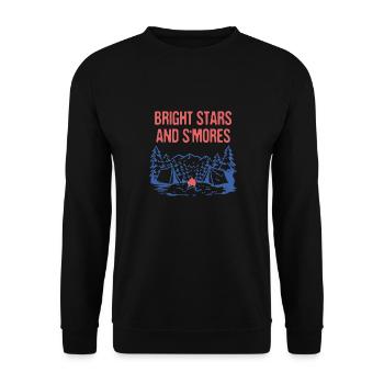 Bright Stars and S'mores Camping Friends Camper - Unisex Sweatshirt - black - Front - Alina (178cm) & Michal (187cm)