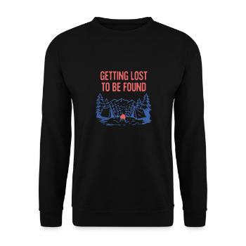 Getting Lost to Be Found Camping Sayings Camper - Unisex Sweatshirt - black - Front - Alina (178cm) & Michal (187cm)