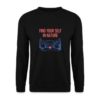 Find Your Self in Nature Camping Positivity Camper - Unisex Sweatshirt - black - Front - Alina (178cm) & Michal (187cm)