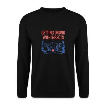 Se saouler avec des insectes Camping Papa Blagues - Sweat-shirt Unisexe - noir - Devant - Alina (178cm) & Michal (187cm)