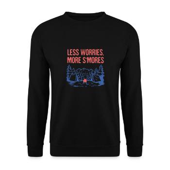 Less Worries More S'mores Camping Foodie Camper - Unisex Sweatshirt - black - Front - Alina (178cm) & Michal (187cm)