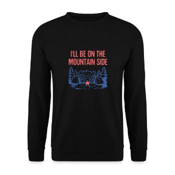 I'll be on the Mountain Side Hiking Camping Hiker - Unisex Pullover - Schwarz - Vorne - Alina (178cm) & Michal (187cm)