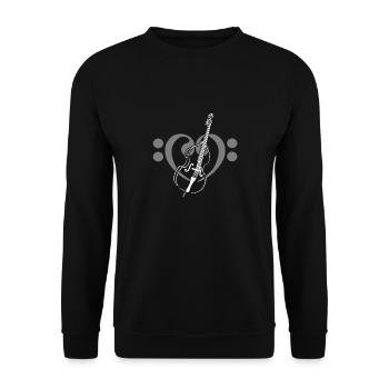 Cœur de clés basses avec contrebasse - Sweat-shirt Unisexe - noir - Devant - Alina (178cm) & Michal (187cm)