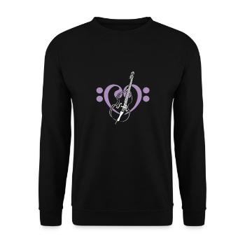 Cœur de clés basses avec contrebasse - Sweat-shirt Unisexe - noir - Devant - Alina (178cm) & Michal (187cm)