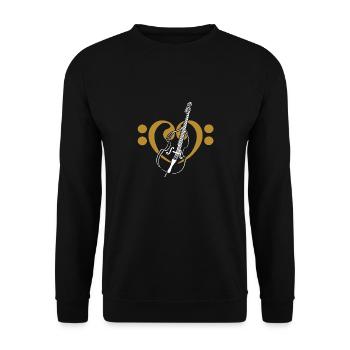 Cœur de clés basses avec contrebasse - Sweat-shirt Unisexe - noir - Devant - Alina (178cm) & Michal (187cm)