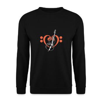 Cœur de clés basses avec contrebasse - Sweat-shirt Unisexe - noir - Devant - Alina (178cm) & Michal (187cm)