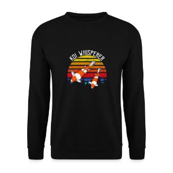T-shirt rétro vintage KOI Whisperer Cool - Sweat-shirt Unisexe - noir - Devant - Alina (178cm) & Michal (187cm)