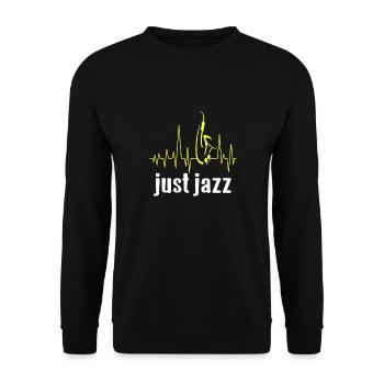Just JAZZ Awesome Heartbeat JAZZ Lover Designs - Unisex Sweatshirt - black - Front - Alina (178cm) & Michal (187cm)