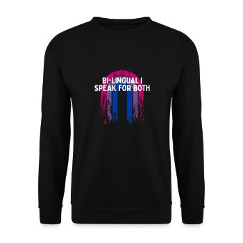 Bilingue Je parle pour les deux Mois de la fierté bisexuelle - Sweat-shirt Unisexe - noir - Devant - Alina (178cm) & Michal (187cm)