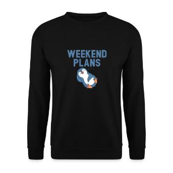 King Penguin Emperor Penguin Penguin Gift - Unisex Sweatshirt - black - Front - Alina (178cm) & Michal (187cm)