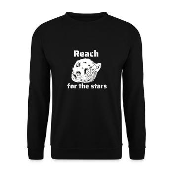Reach For The Stars Retro Outer Space Designs - Unisex Sweatshirt - black - Front - Alina (178cm) & Michal (187cm)