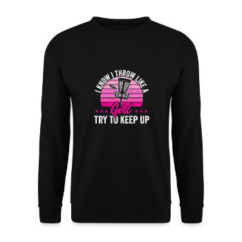 Discgolf Disc Golf Frisbee - Unisex Pullover - Schwarz - Vorne - Alina (178cm) & Michal (187cm)