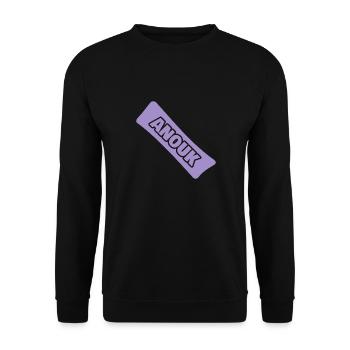 Geburt Name Vorname Anouk - Unisex Pullover - Schwarz - Vorne - Alina (178cm) & Michal (187cm)