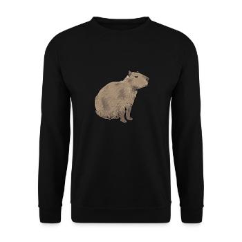 Capybara rodent - Unisex Sweatshirt - black - Front - Alina (178cm) & Michal (187cm)