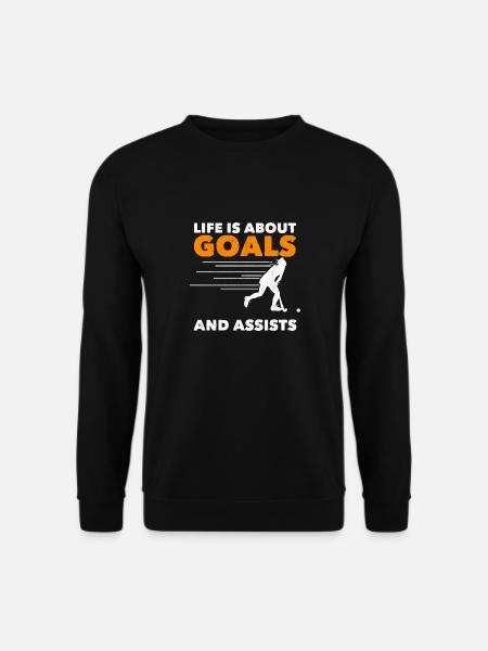 Life Is About Goals And Assists Field Hockey Scor - Unisex Pullover - Schwarz